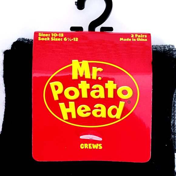 Hasbro Mr. Potato Head Crew Socks Mens Womens Retro Toy Fun Novelty Gift 2 Pairs - Picture 3 of 7
